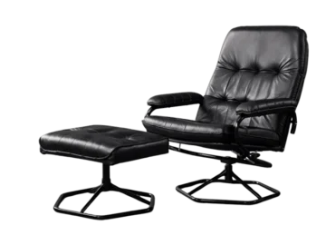 Modernist swivel armchair with footstool, Unico, Denmark, 1970s