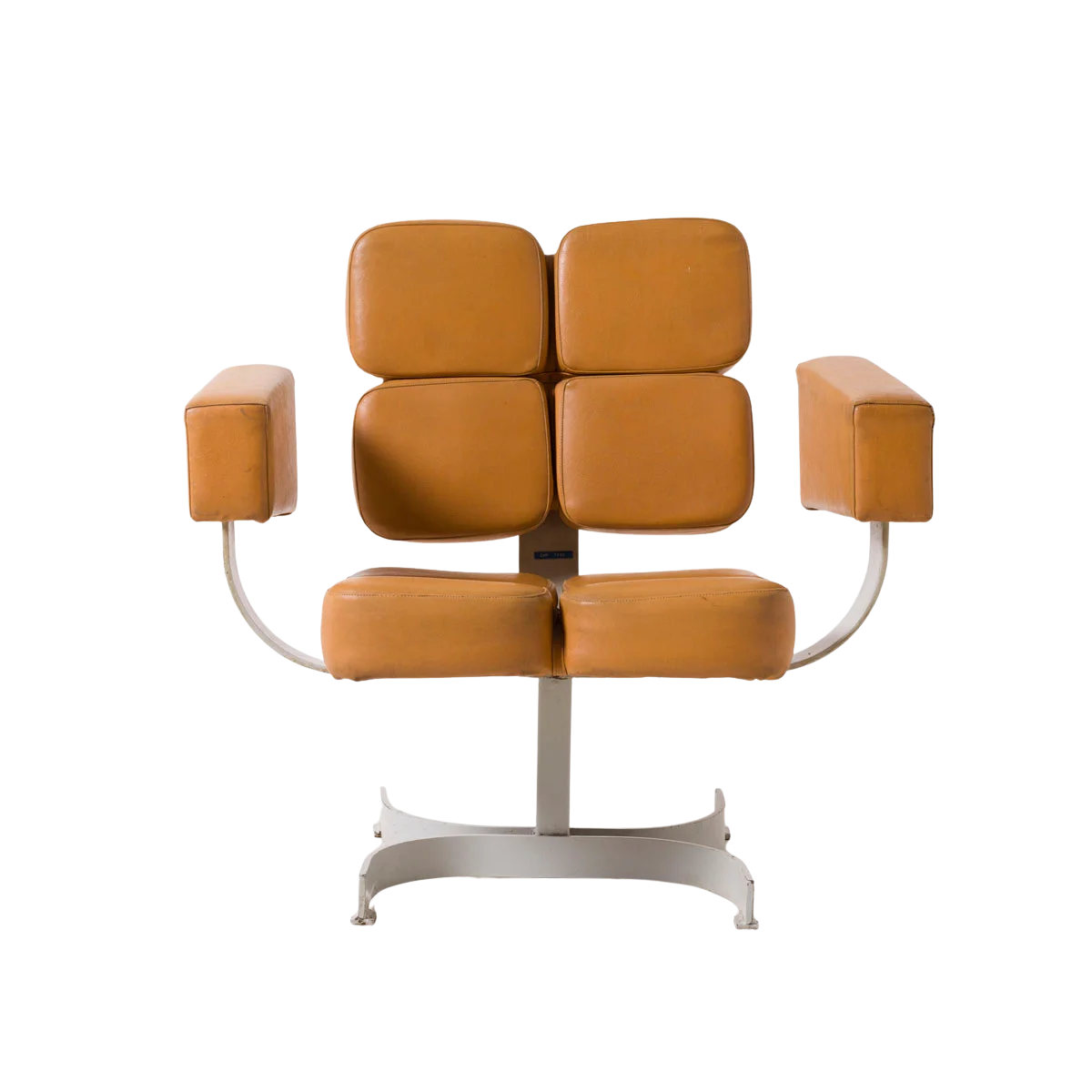 Brutalist swivel armchair, Czechoslovakia, 1970s
