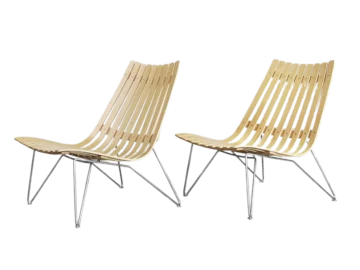 Pair of Oak Scandia Chairs, designed by Hans Brattrud, Norway