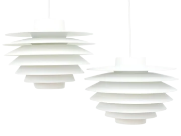 Pair of Scandinavian Verona lamps, designed by S. Middelboe, Denmark, 1978