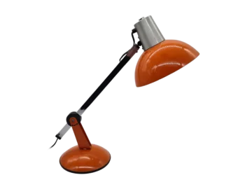Pomarańczowa lampa biurkowa, lata 70