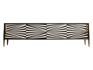 Sideboard vintage z malaturą Op-Art, Skandynawia, lata 60