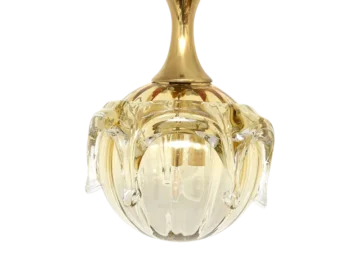 Glass vintage lamp, Doria, Germany, 1970s