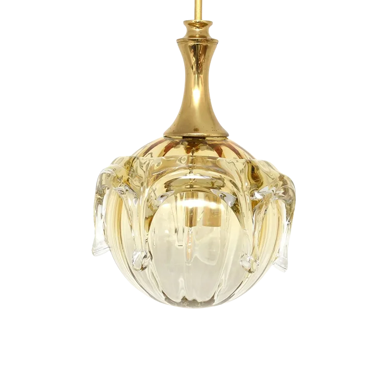 Glass vintage lamp, Doria, Germany, 1970s