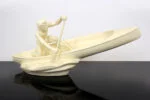 Ceramic Rower Figurine, Jihokera Bechyně, Czechoslovakia, 1950s