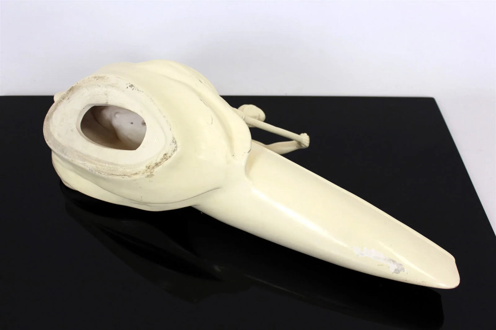 Ceramic Rower Figurine, Jihokera Bechyně, Czechoslovakia, 1950s