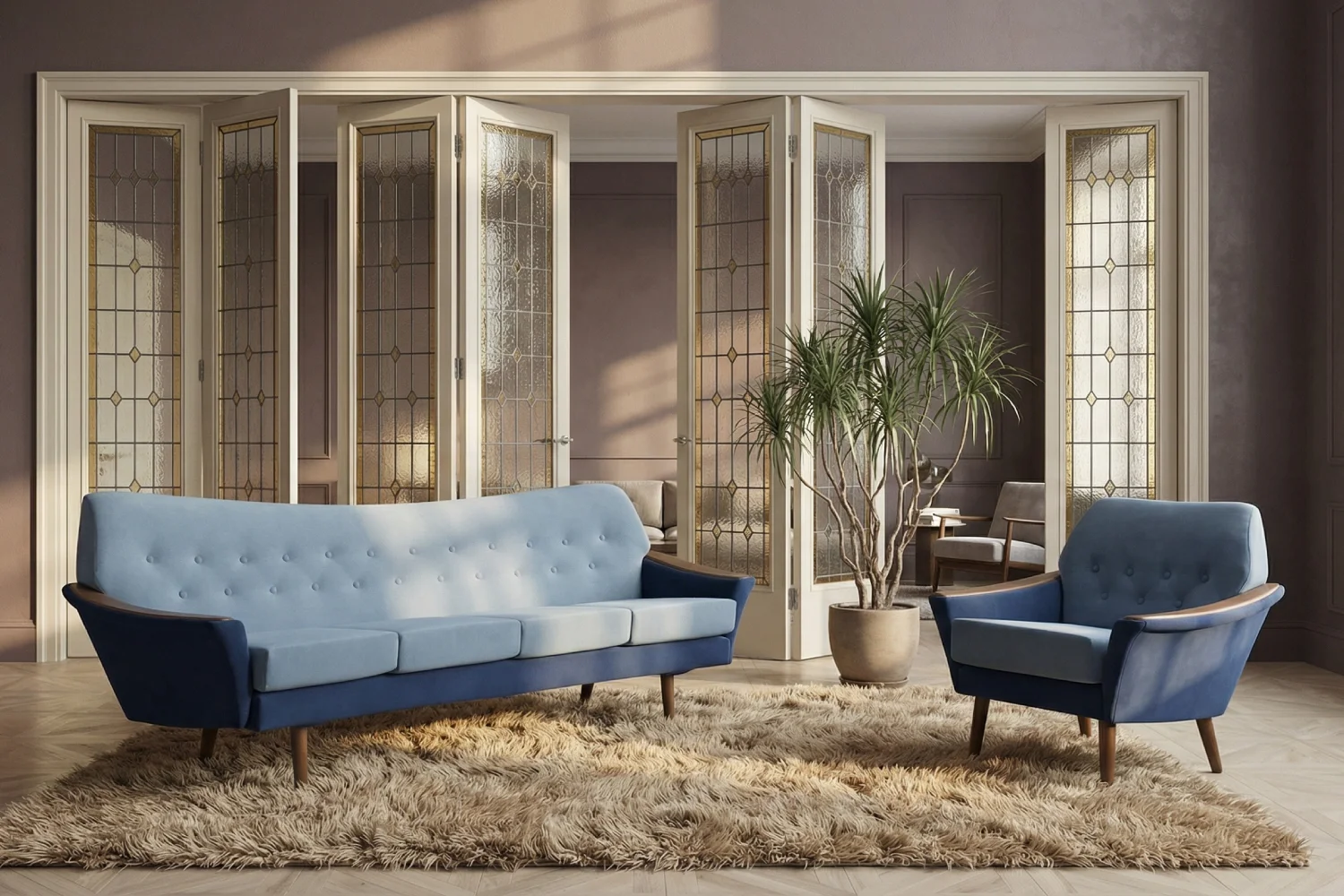 Velvet lounge suite, Holm Fabriker AB, Sweden, 1960s