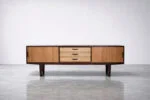 Vintage exotic wood sideboard with drawers, Denmark, 1970s