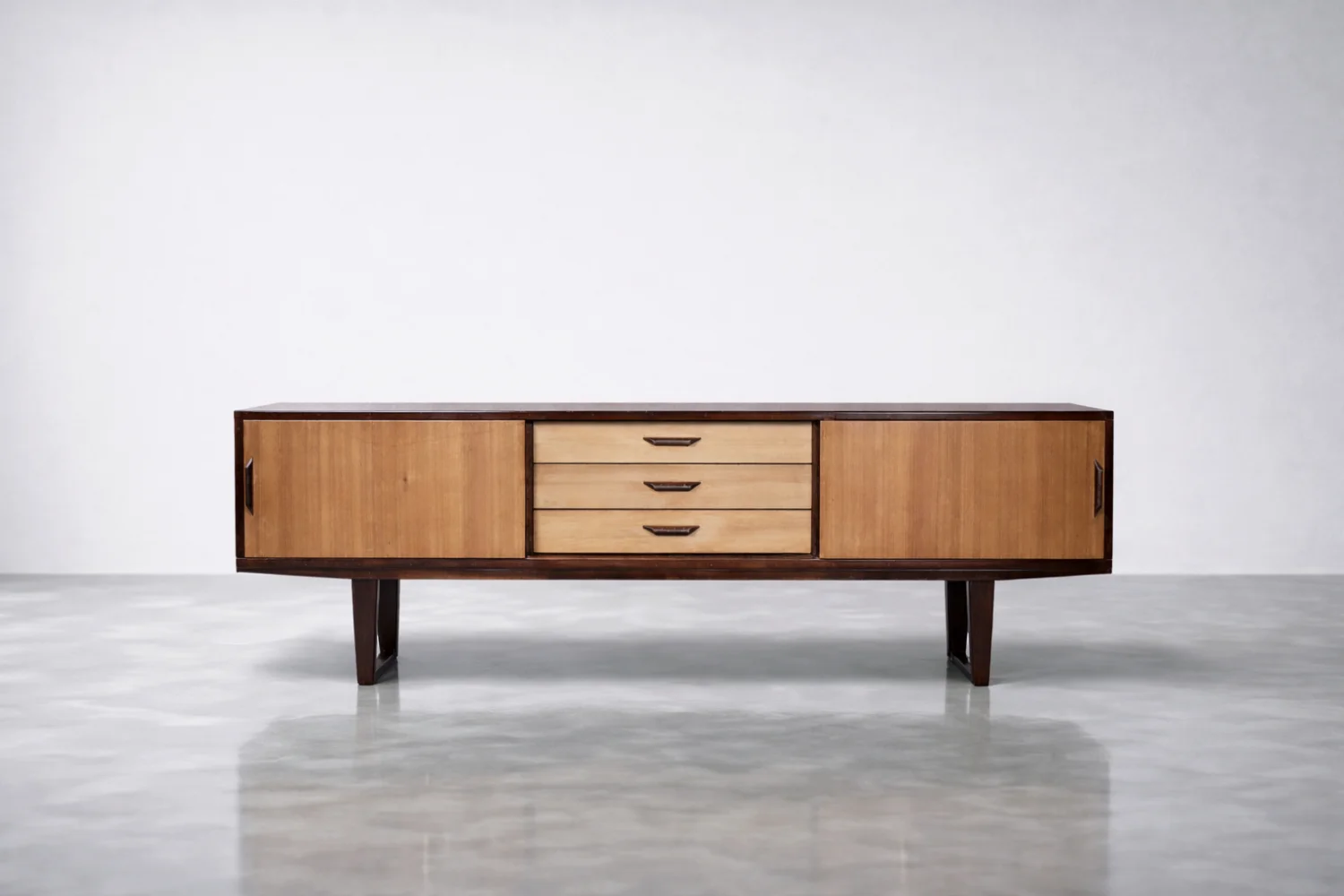 Vintage exotic wood sideboard with drawers, Denmark, 1970s
