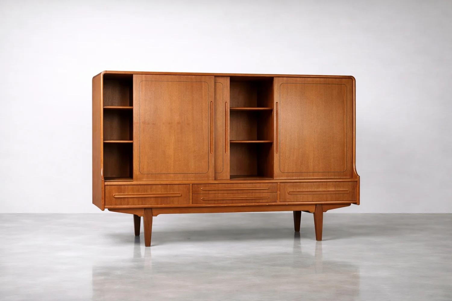Teak highboard, Denmark, 1950s