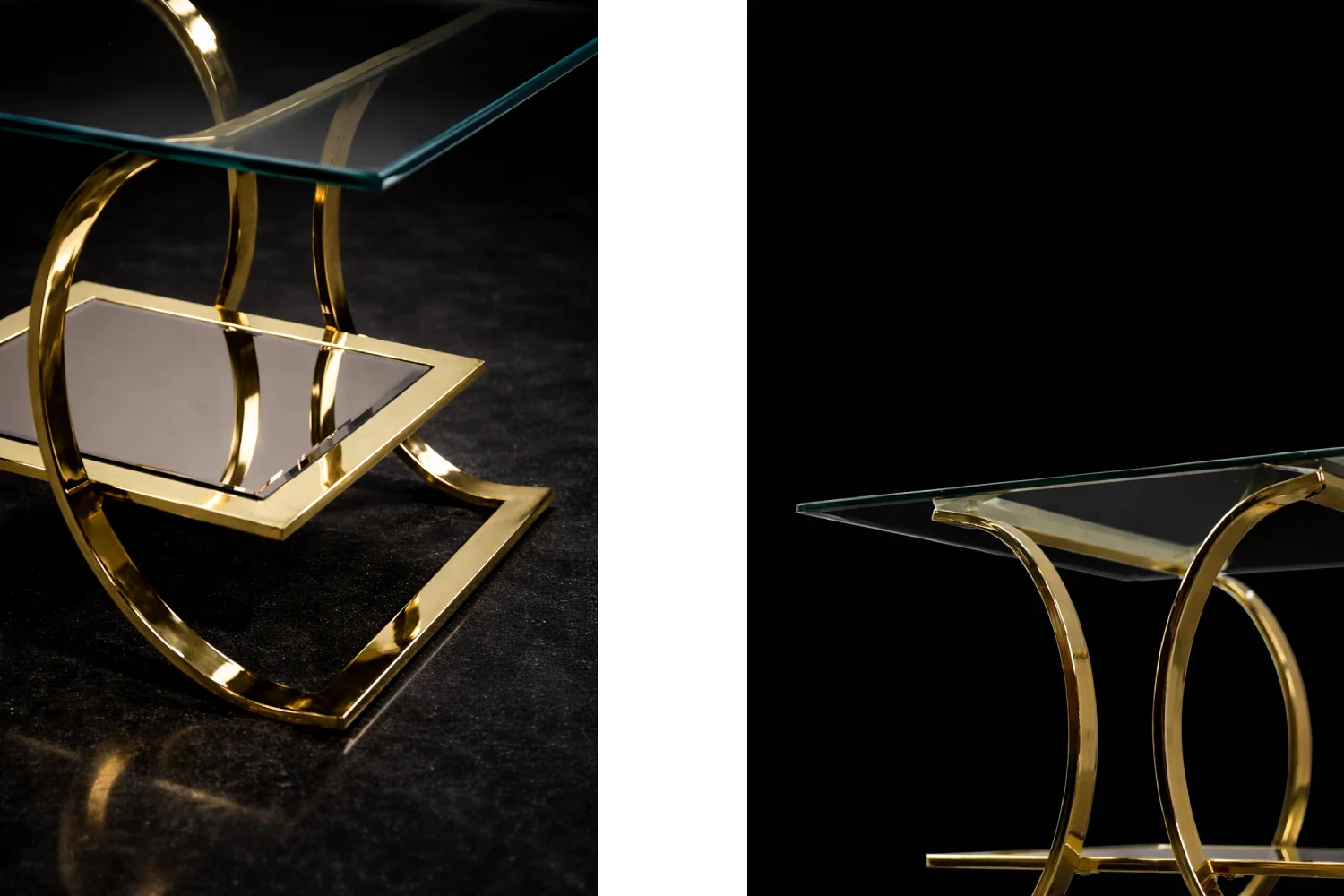 Pair of glass coffee tables, Italy, 1960s