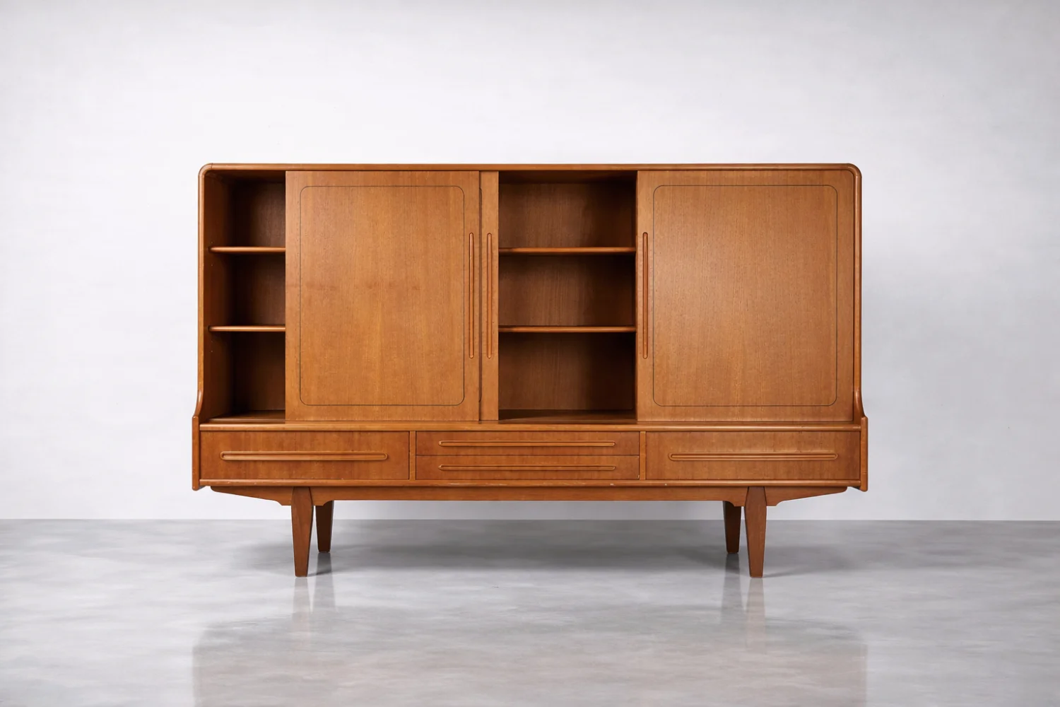 Teak highboard, Denmark, 1950s