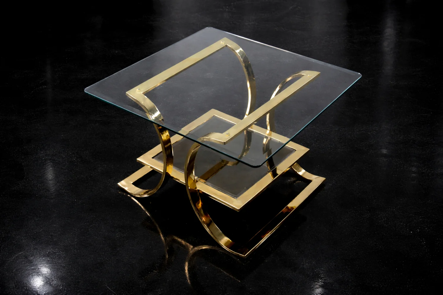 Pair of glass coffee tables, Italy, 1960s