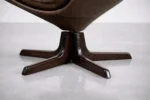 Leather armchair with footstool, Berg Furniture, Denmark, 1970s