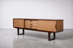 Vintage exotic wood sideboard with drawers, Denmark, 1970s