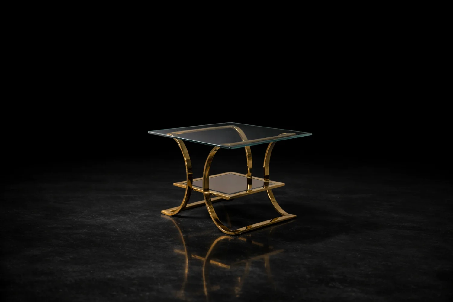 Pair of glass coffee tables, Italy, 1960s