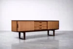 Vintage exotic wood sideboard with drawers, Denmark, 1970s
