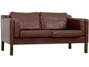 Brązowa sofa skórzana vintage, Dania, lata 70