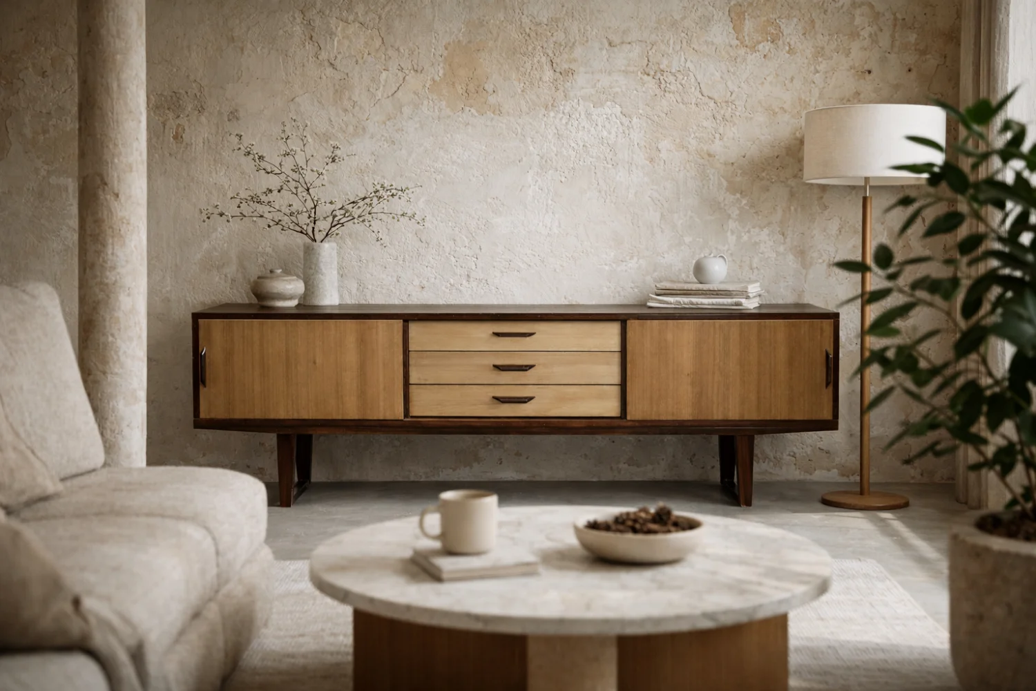 Vintage exotic wood sideboard with drawers, Denmark, 1970s