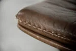 Leather armchair with footstool, Berg Furniture, Denmark, 1970s