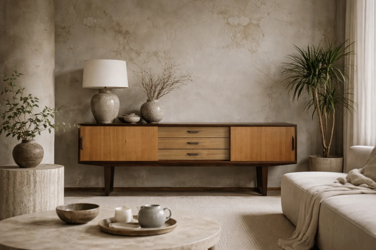 Vintage exotic wood sideboard with drawers, Denmark, 1970s