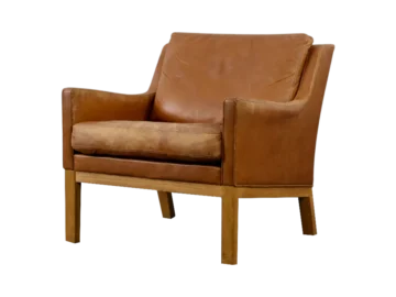Modernist leather armchair model 39, designed by Kai Lyngfeldt Larsen for Søren Willadsen, Denmark, 1960s