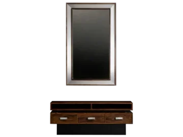 Rosewood console with Ambassador mirror, Fröseke Nybrofabriken Ab, Sweden, 1960s