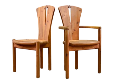 Pair of brutalist chairs by Ansager Møbler, Denmark, 1970s/80s