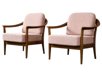 Pair of dusty pink armchairs, Wilhelm Knoll, Germany, 1970s