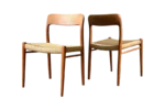 Pair of teak chairs designed by Niels Möller, Denmark, 1960s