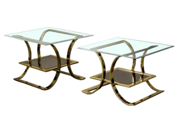 Pair of glass coffee tables, Italy, 1960s