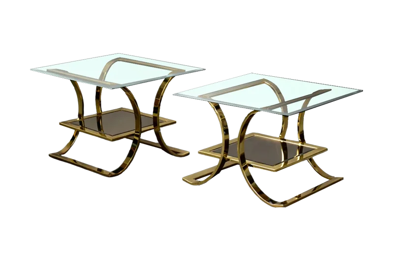 Pair of glass coffee tables, Italy, 1960s