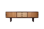 Vintage exotic wood sideboard with drawers, Denmark, 1970s