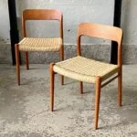 Pair of teak chairs designed by Niels Möller, Denmark, 1960s