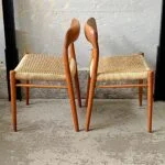 Pair of teak chairs designed by Niels Möller, Denmark, 1960s