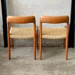 Pair of teak chairs designed by Niels Möller, Denmark, 1960s
