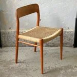 Pair of teak chairs designed by Niels Möller, Denmark, 1960s