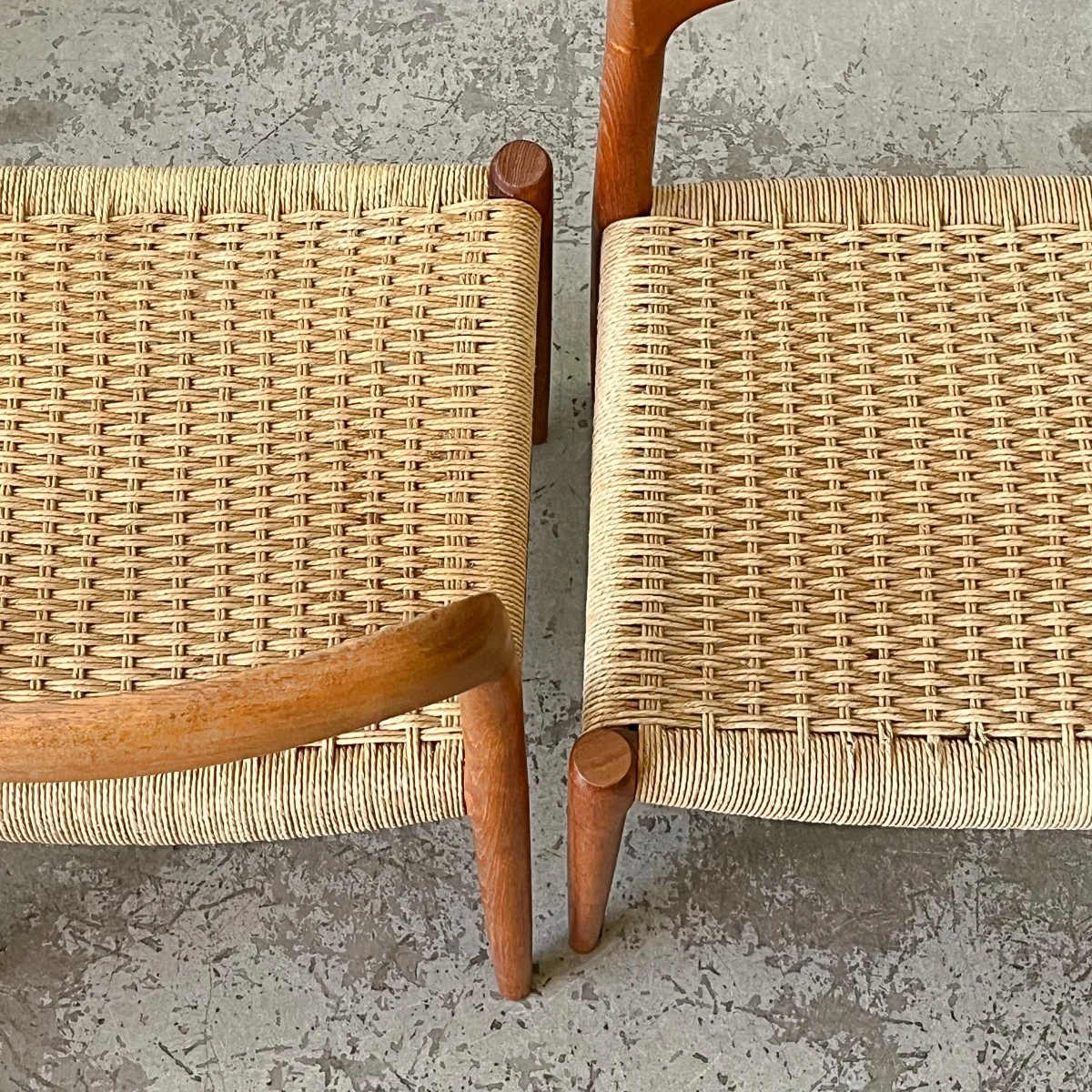 Pair of teak chairs designed by Niels Möller, Denmark, 1960s