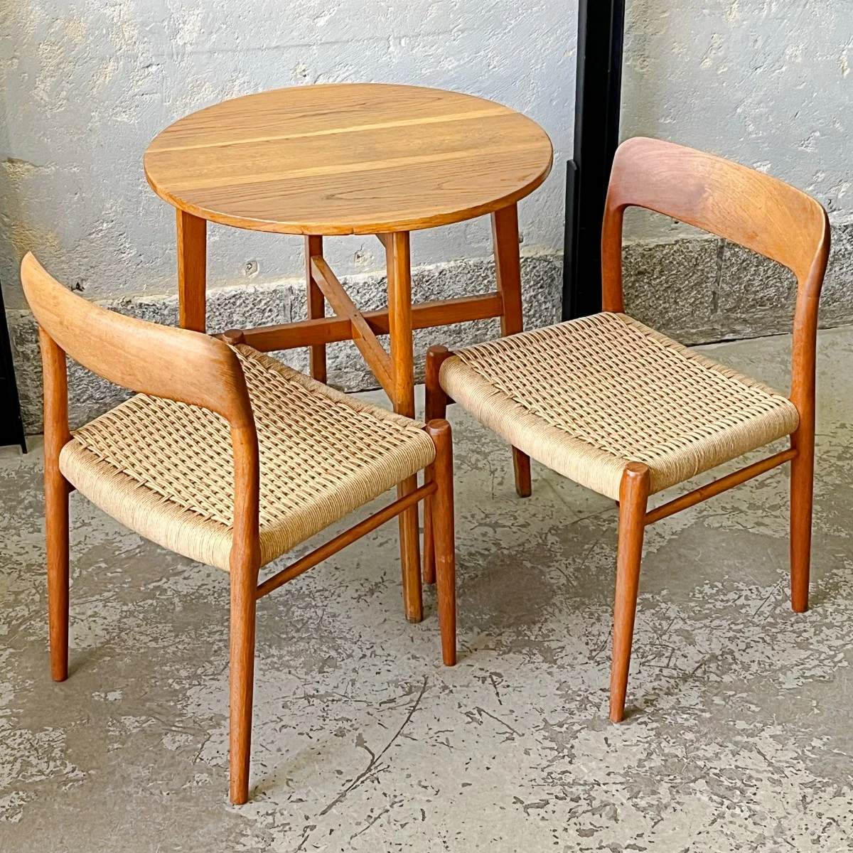 Pair of teak chairs designed by Niels Möller, Denmark, 1960s