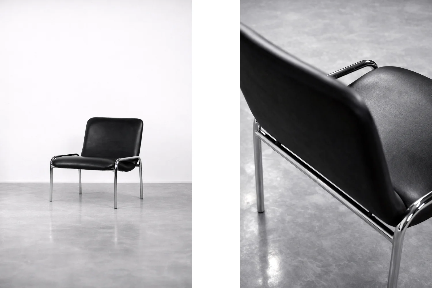 Pair of minimalist armchairs, Thonet, Germany, 1970s