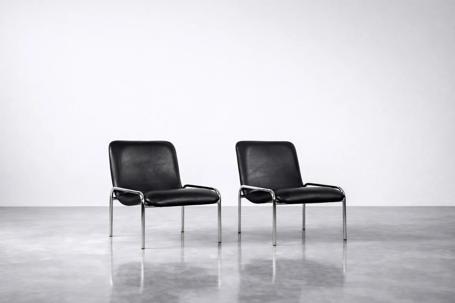 Pair of minimalist armchairs, Thonet, Germany, 1970s