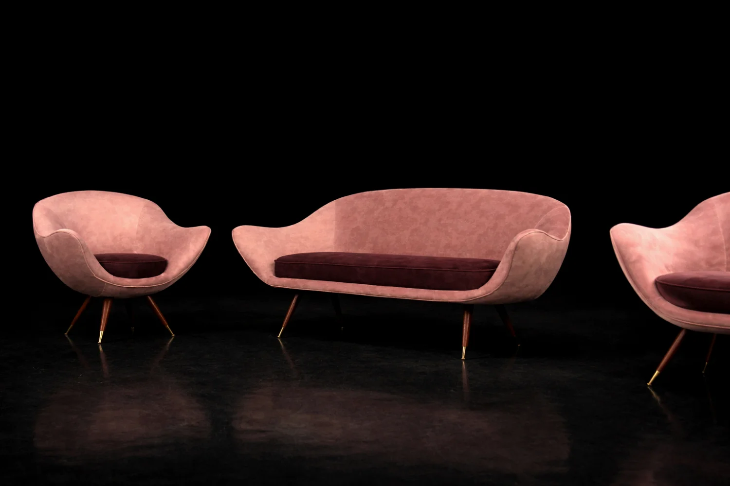 Vintage Paged seating set, PRL, 1970s