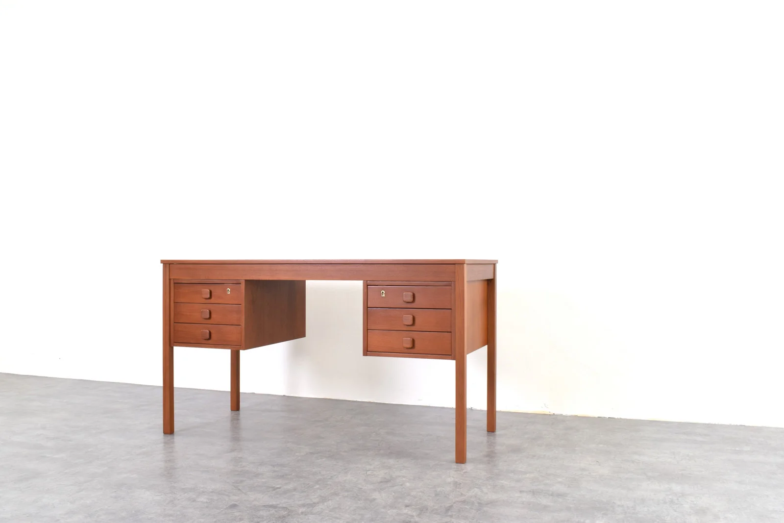 Vintage teak desk by Domino Møbler, Denmark, 1960s