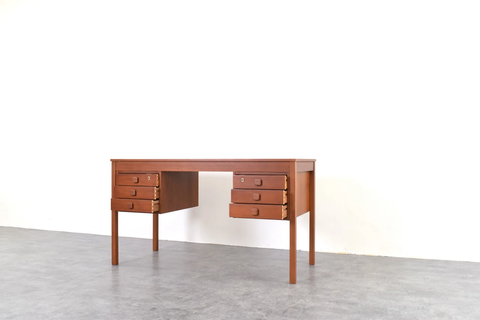 Vintage teak desk by Domino Møbler, Denmark, 1960s