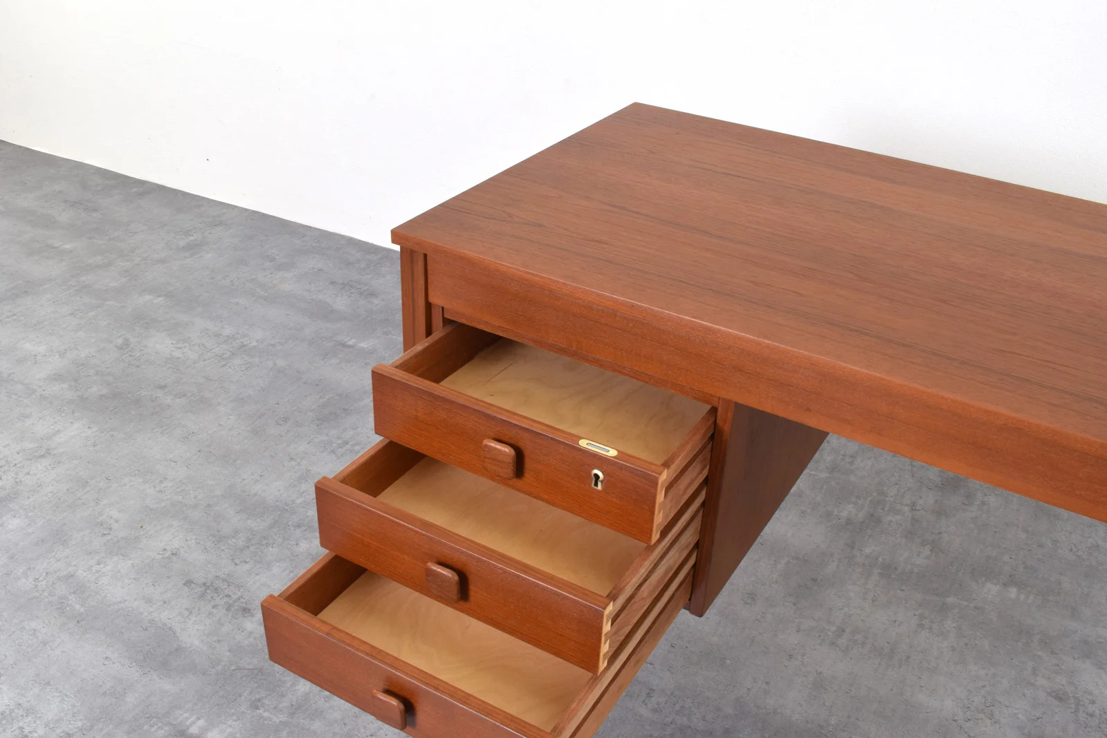Vintage teak desk by Domino Møbler, Denmark, 1960s