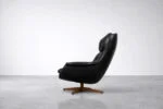 Vintage leather swivel armchair, Selig Imperial, Sweden, 1970s