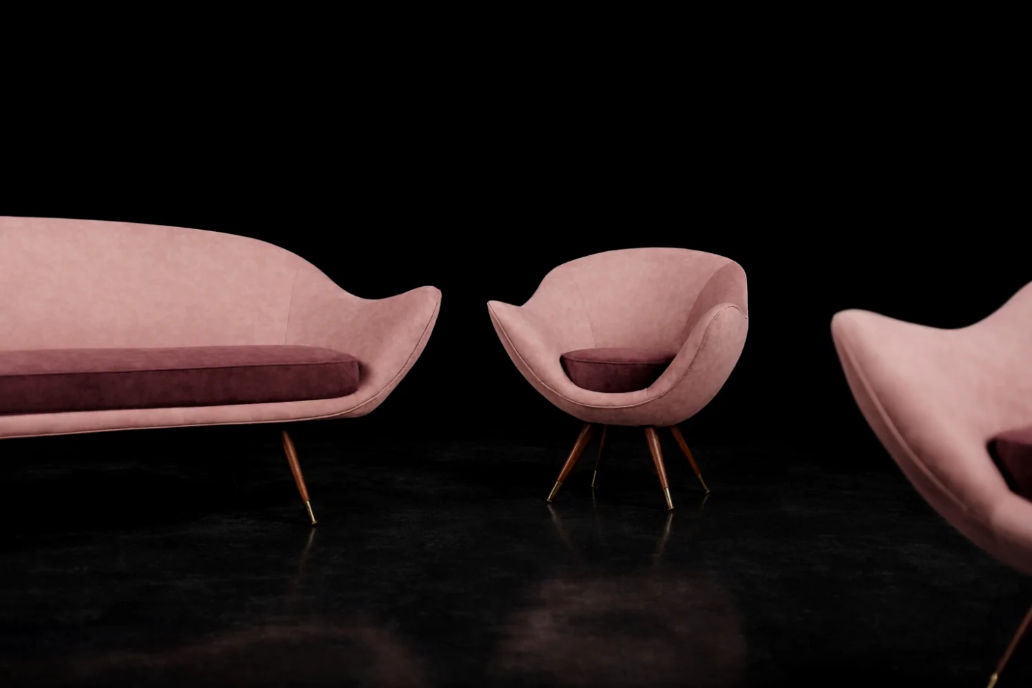 Vintage Paged seating set, PRL, 1970s