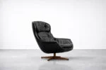 Vintage leather swivel armchair, Selig Imperial, Sweden, 1970s