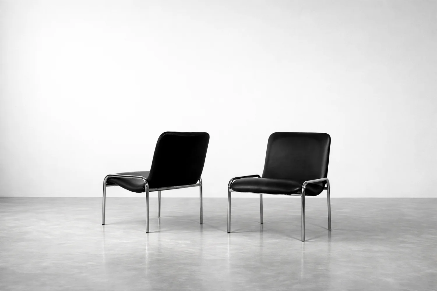 Pair of minimalist armchairs, Thonet, Germany, 1970s