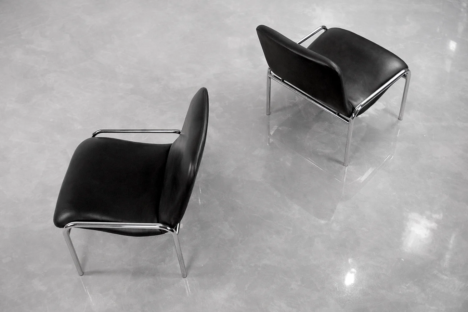 Pair of minimalist armchairs, Thonet, Germany, 1970s